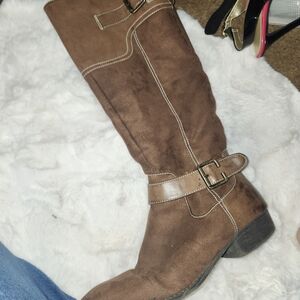 Elegant Brown Suede Knee-High Boots